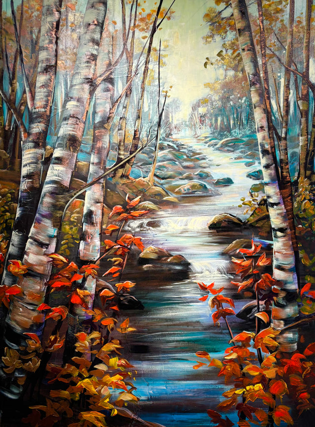 "River Birch" | 36"x60" Original Acrylic Painting by Teresa Grasby