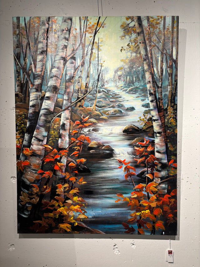 River Birch - 36x60 Original Acrylic Painting by Teresa Grasby