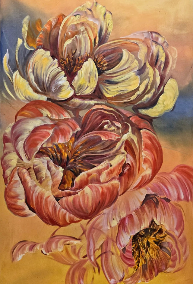 "Peony Stack" | 30" x 48" | Original Oil Painting on Canvas by Teresa Grasby