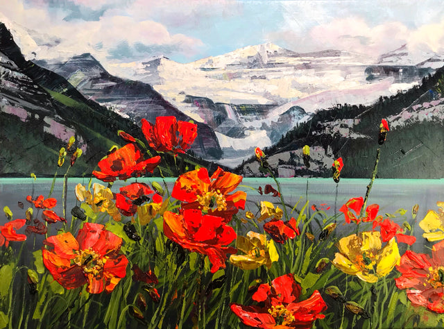 "Lake Louise Poppies"   16"x20"