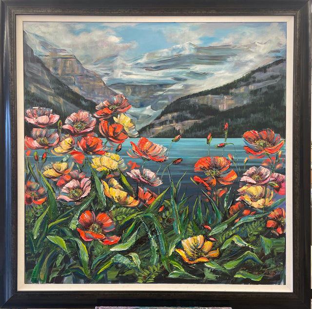 "Poppies at Lake Louise II"   36" x 36"